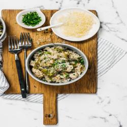 Mushroom and chicken risotto